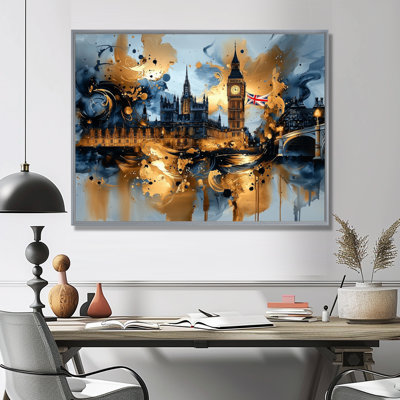 London Big Ben Glow On Gold IV - art mural de Londres