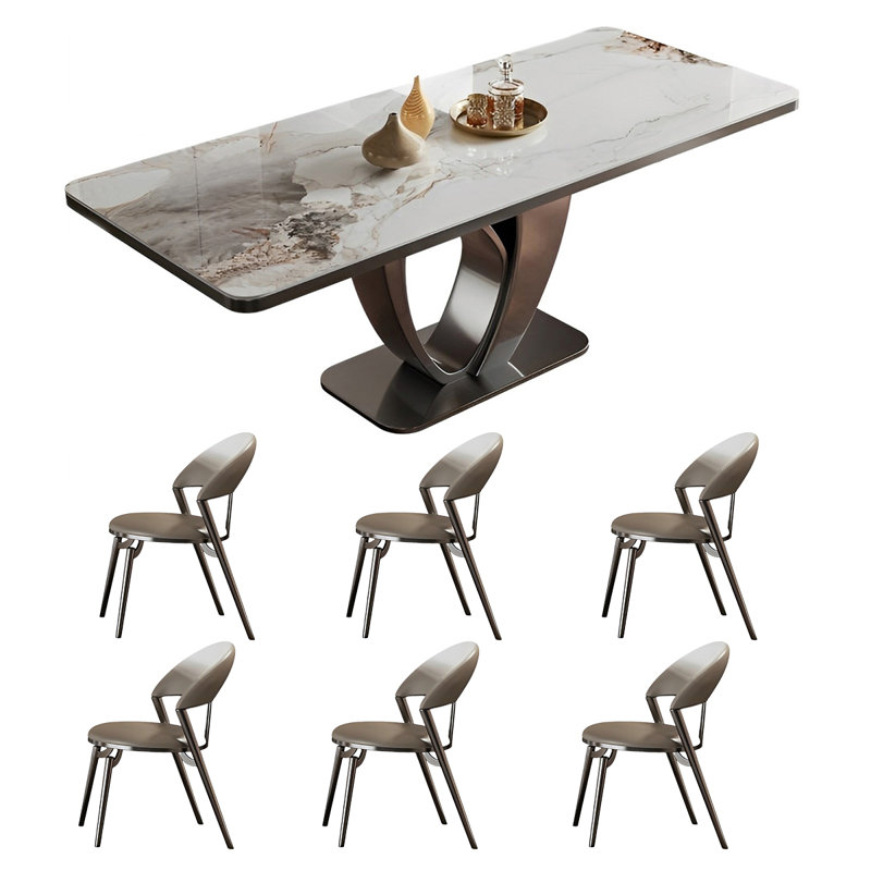 Ensemble de table et de chaises rectangulaires Home Rock, H 29,52 po x L 70,86 po x l 35,43 po