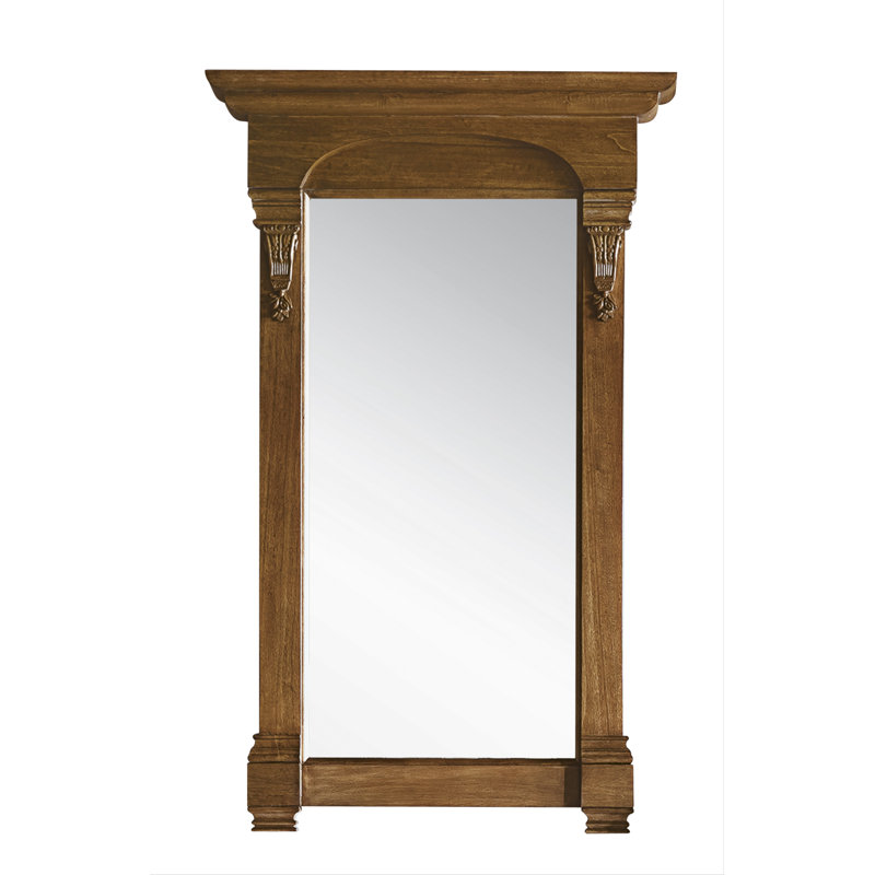 Brookfield Flat Solid Wood Wall Mirror, Country Oak, 41" H x 26" W