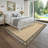 Floral Bordered Machine Washable Rug with Non-Slip Backing Non-Shedding Foldable Soft Low Pile Indoor Carpet-2062159975