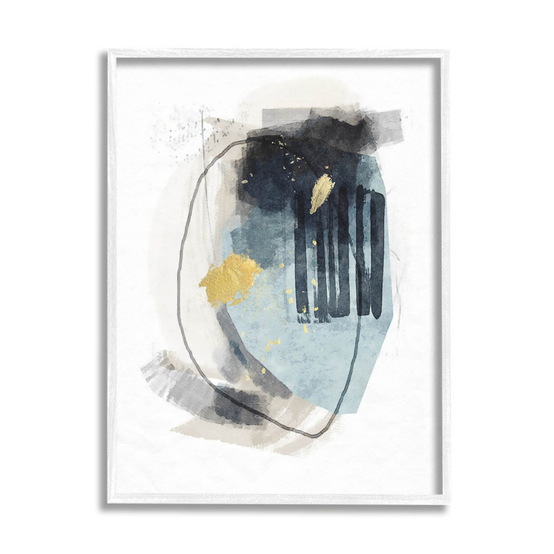 «Layered Abstract Circle Shapes», art de la giclée encadrée par Suzanne Nicoll, H 20 po x l 16 po x P 1,5 po