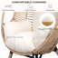 Fauteuil de patio en osier avec coussin en rotin PE-74244527