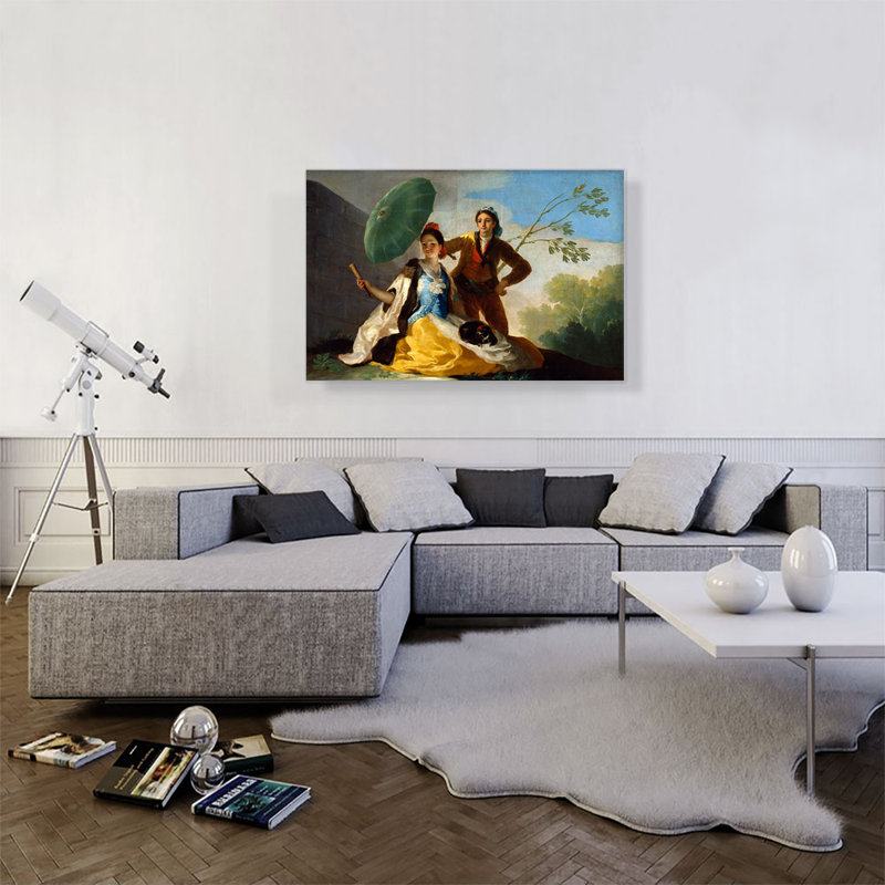 «The Parasol 1777» par Francisco Goya, reproduction d'art sur toile tendue, H 26 po x l 40 po x P 0,75 po