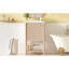 Meuble-lavabo de 20 pouces de style français, lavabo en céramique, porte simple autoportante à fermeture douce, conception compacte pour petites salles de bain, poignées rétro, sculptures à rayures délicates, lavabo lisse, 1,37 po