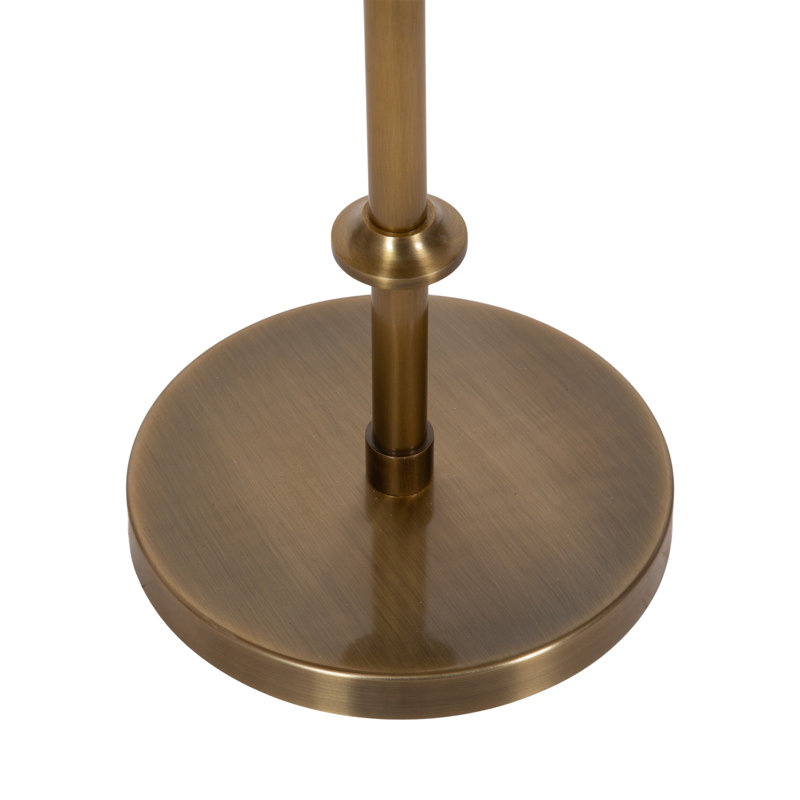 Table piédestal en métal Traditional, Doré, L 14 po x P 14 po, Doré