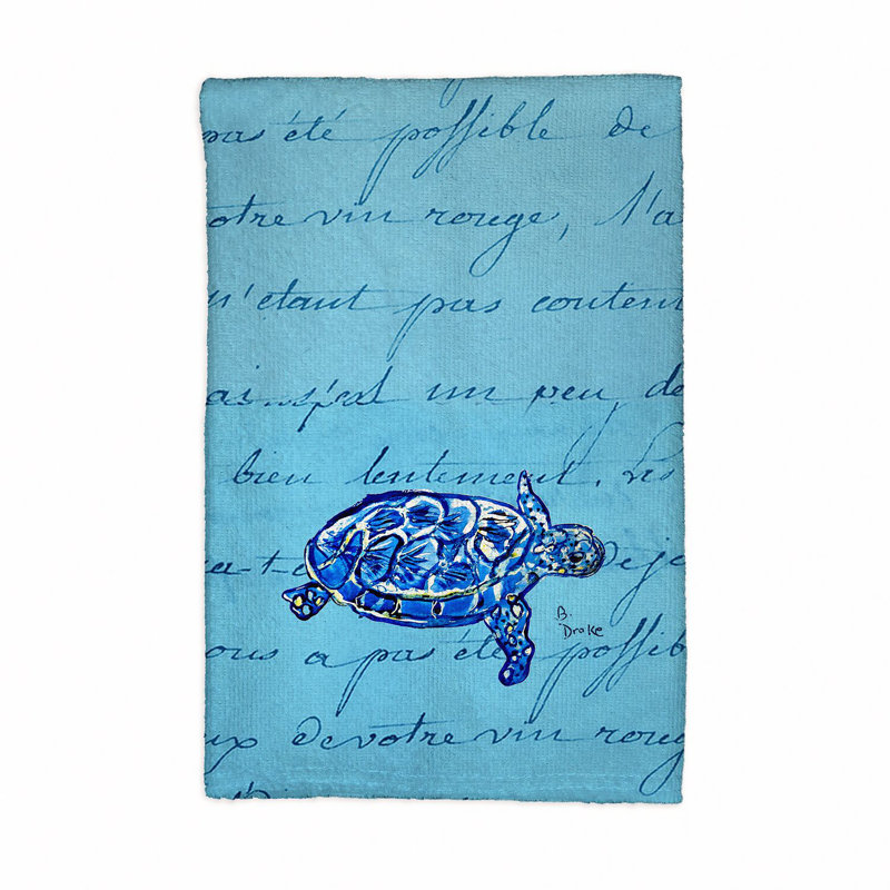 Serviette de thé script sea turtle