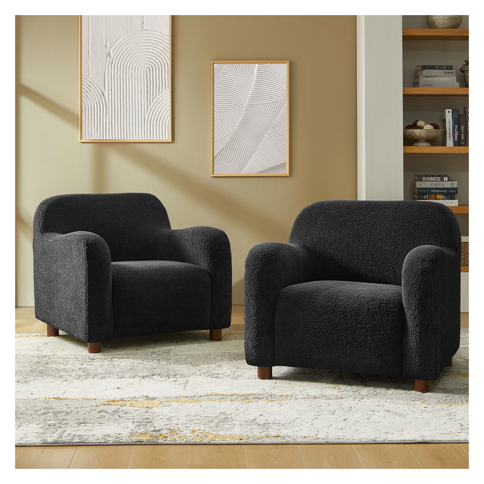 Berken Boulce Armchair, Onyx
