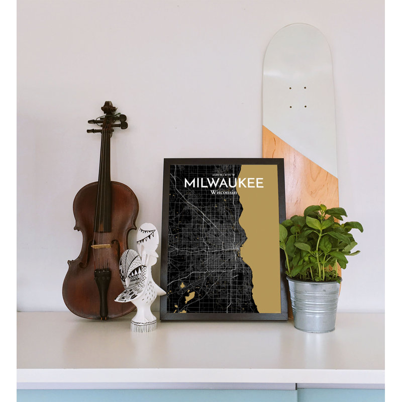 Milwaukee City Map - No Frame Print, 43.2cm H x 27.9cm W x 0.13cm D