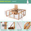 Maison de lapin - Conception réfléchie pour le repos, résistance aux intempéries, accès pratique, cachette principale pouvant être ouverte, trois trous de ventilation, toute l'année