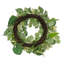 Couronne artificielle de 22 pouces avec tulipes et boutons d'or, décoration florale réaliste pour la porte d'entrée ou la décoration intérieure