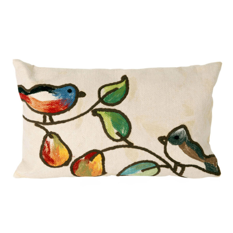  Song Birds Outdoor Rectangular Pillow Cover & Insert, Cream