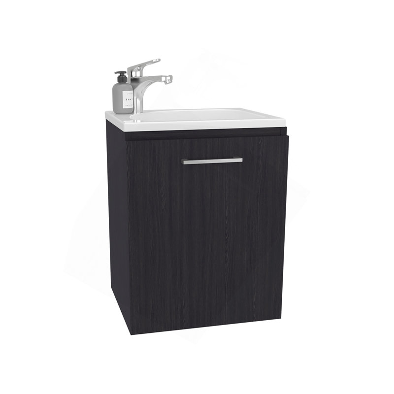 Bathroom Vanity With Sink, 1 Door, Black