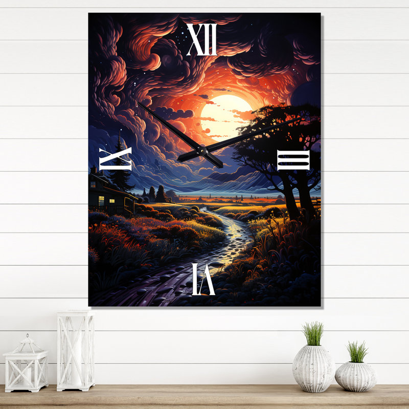 Horloge murale Dramatic Lightning Nights IV - Landscape & Nature, Grand