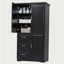 Armoire de rangement haute et large avec portes pour salle de bain / bureau, trois tiroirs, noir-901327945
