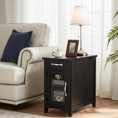 Aneshia End Table with Storage and Charging Station