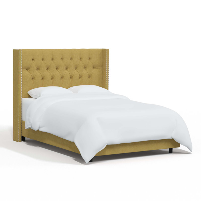 Casstown Upholstered Bed, Zuma Golden Textured Linen, Queen