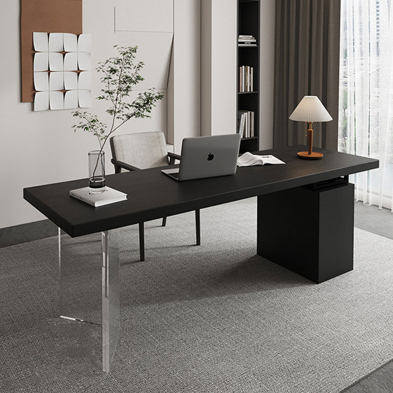 Black Rectangular Solid Wood desks, 29.53" H x 94.49" W x 23.62" D
