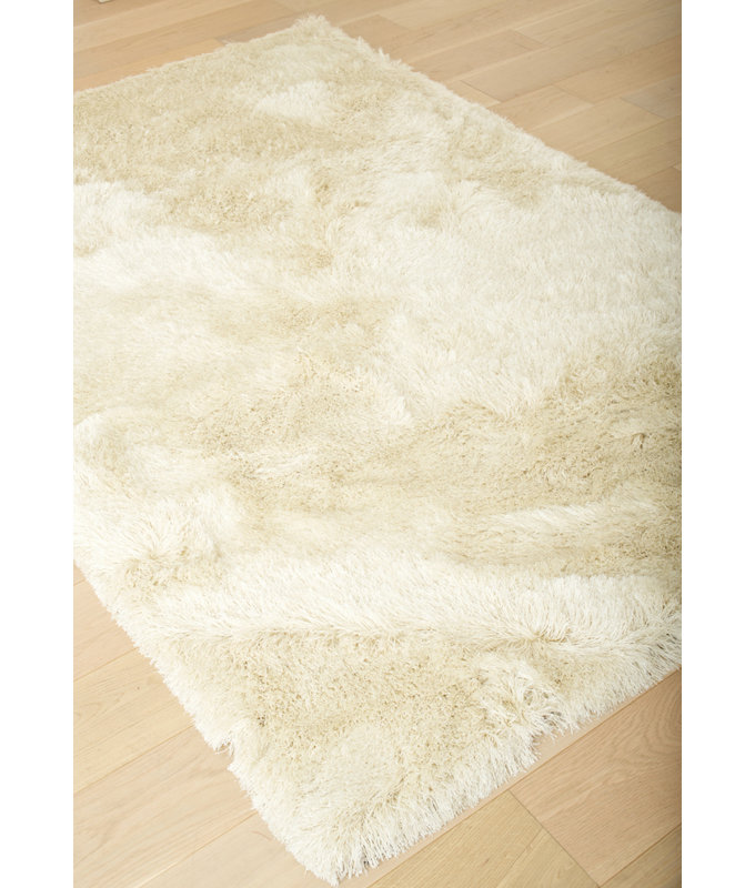 Tapis à poils longs ivoire 5 x 8