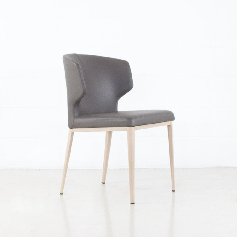 Chaise d'appoint rembourrée Belby, Charbon de bois, Brun clair