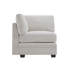 Canapé modulaire réversible en coin 7 pièces beige (deux fauteuils d'angle, trois fauteuils sans accoudoirs et deux repose-pieds)
