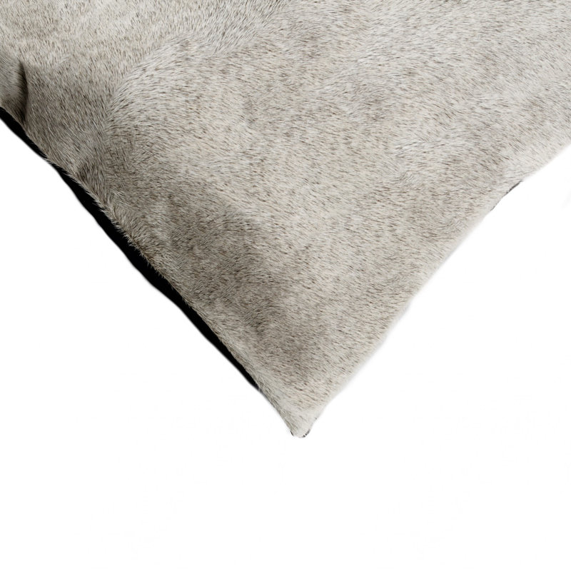 Torino Cowhide Pillow | 1-Piece | Grey | 18"x18", 12" x 12", Gray/Yellow