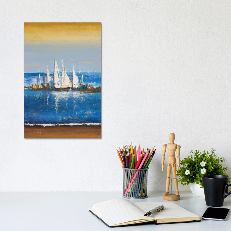 Blue Ocean II - Wrapped Canvas Painting, 20.32 cm H x 30.48 cm W