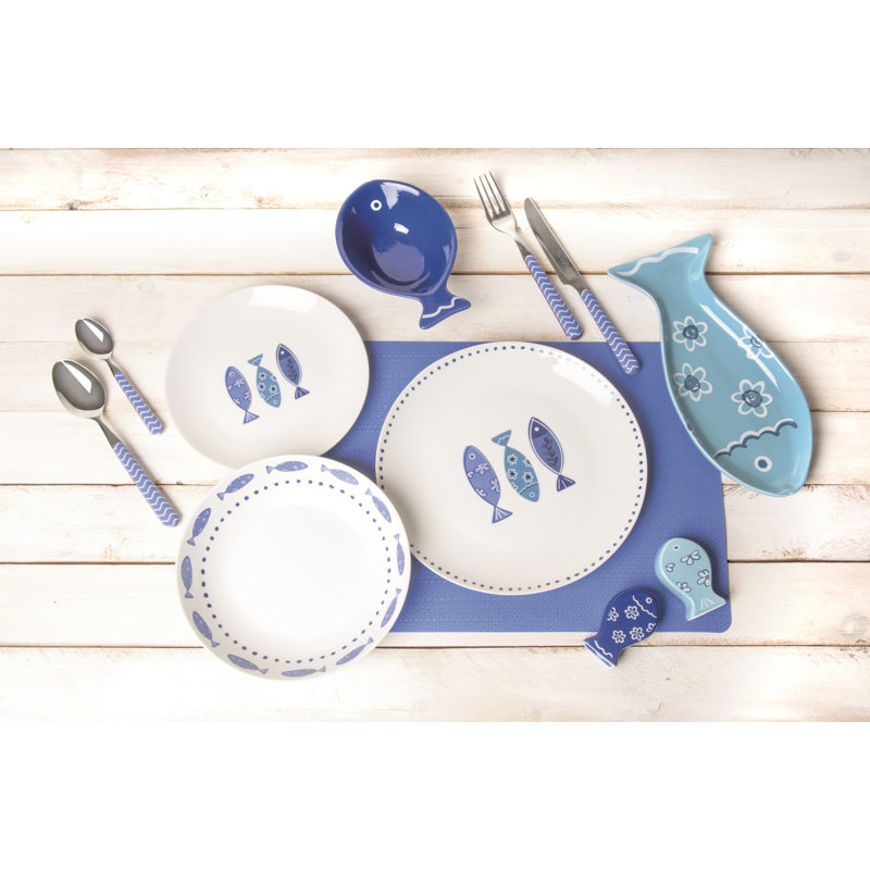 Ocean 18 Piece Porcelain Dinnerware Set - Service for 6
