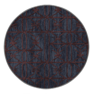 Machine Washable Trellis Purple Area Rug