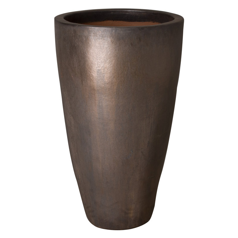Pot à fleur en céramique Graford, Métalique, H 40 po x l 24 po x P 24 po