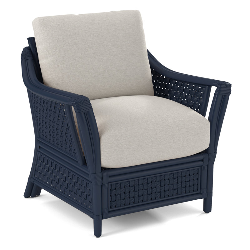 Boca Upholstered Armchair, Navy, White Performance Fabric; 0851-94
