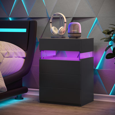 Led Nightstand With Gun Drawers