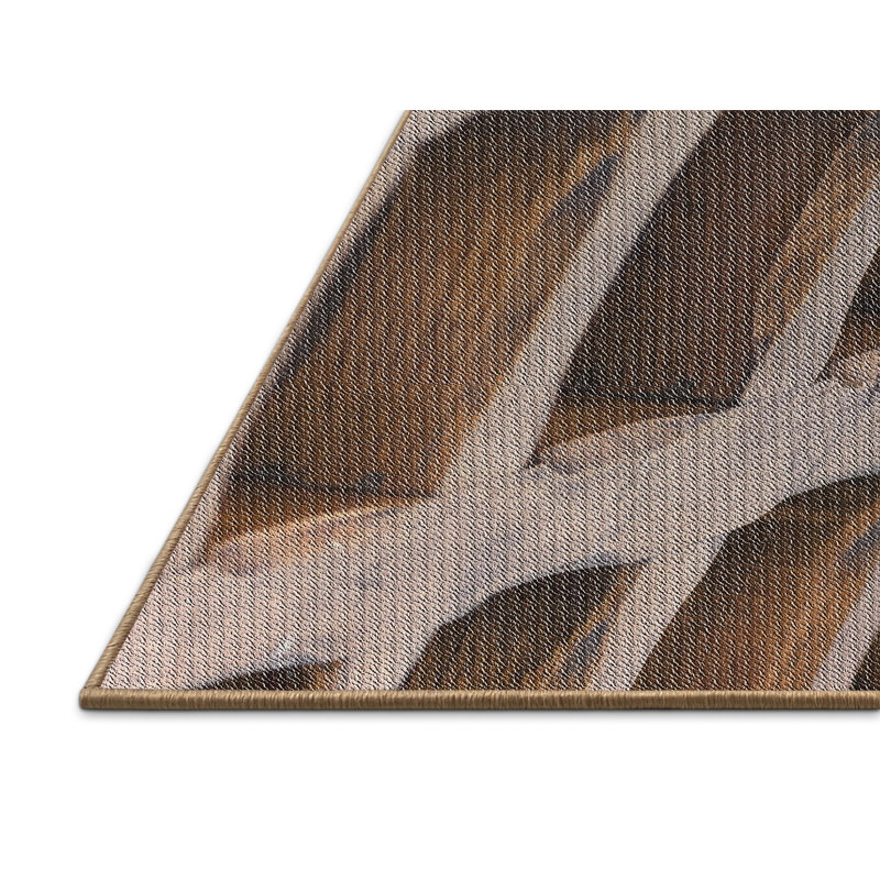Tapis de zone brun à motif, Rectangle 5 pi x 7 pi