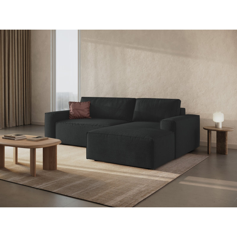 Alisbha Boucle Sofa Bed, Black