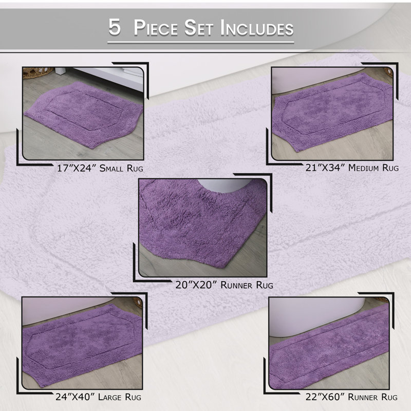 Tapis pour salle de bain Morissette, Mauve