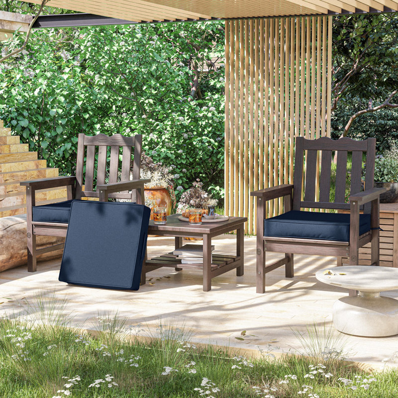 Outdoor 4” Seat Cushions And 22”X22” Outdoor Cushions Dining Seat Cushions , Navy Blue