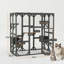 Enclos d'extérieur en bois pour chat avec couvercle, fini en gris et mesurant 71 pouces de long, 37 pouces de large et 71 pouces de haut. Cette grande cage à chat comprend des plateformes de saut et des condos, offrant une protection contre les intempéries.-645648685