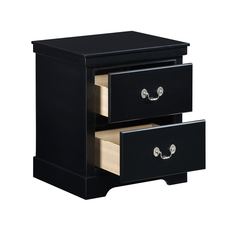 Table de chevet 2 tiroirs Jeffers, Noir