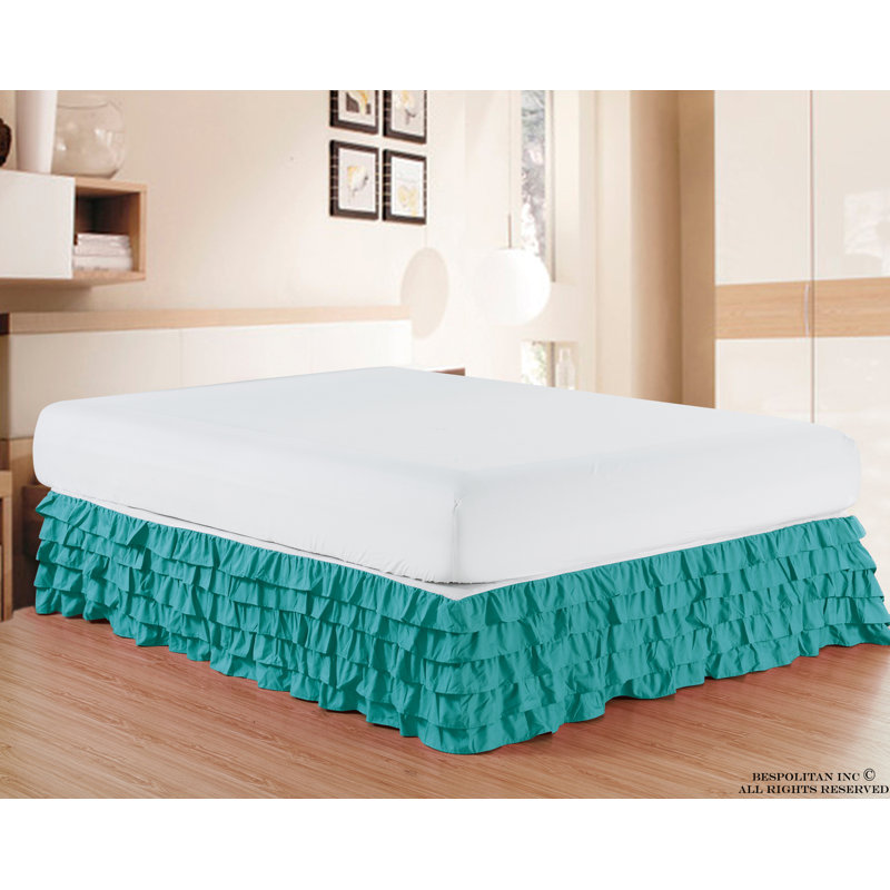 Booker Ruffled Wrap Around Bed Skirt, Full, Turquoise