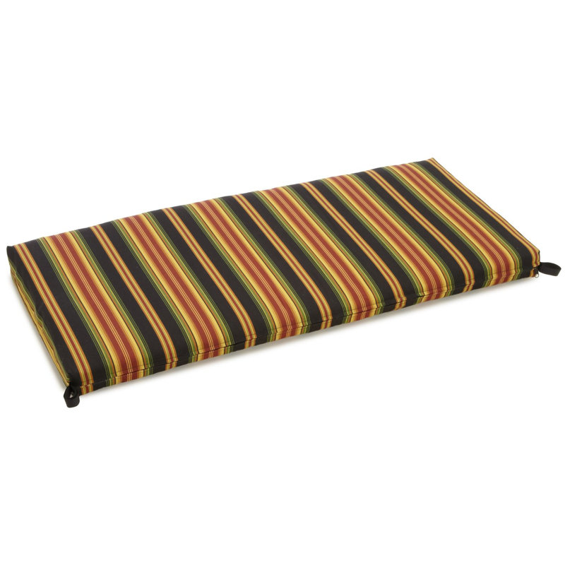 Coussin de banc intérieur / extérieur, 40" W x 19" D, Blue/Crestwood Marine Floral
