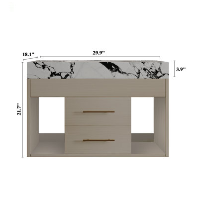 Ensemble de meuble-lavabo mural flottant 29,9 po