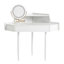 Modern Corner Makeup Vanity Desk With Large Storage, Led Mirror & Stool, Brightness Adjustable, Space-Saving For Small Places, White