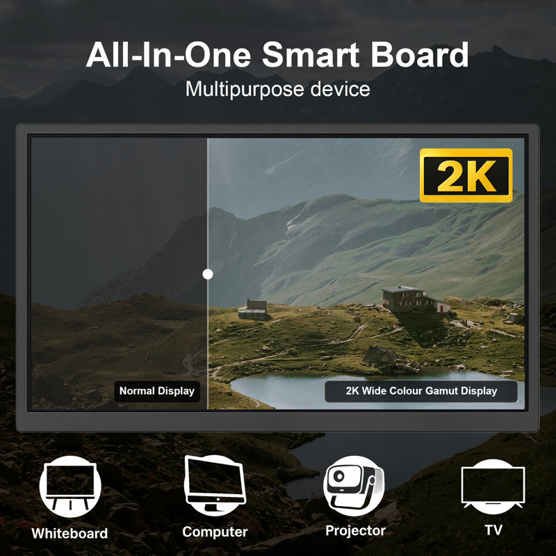 JYXCN 49 "Smart Board, écran tactile numérique calendrier électronique 4K Smartboard affichage interactif pour la formation scolaire, les bureaux (y compris le support mural)