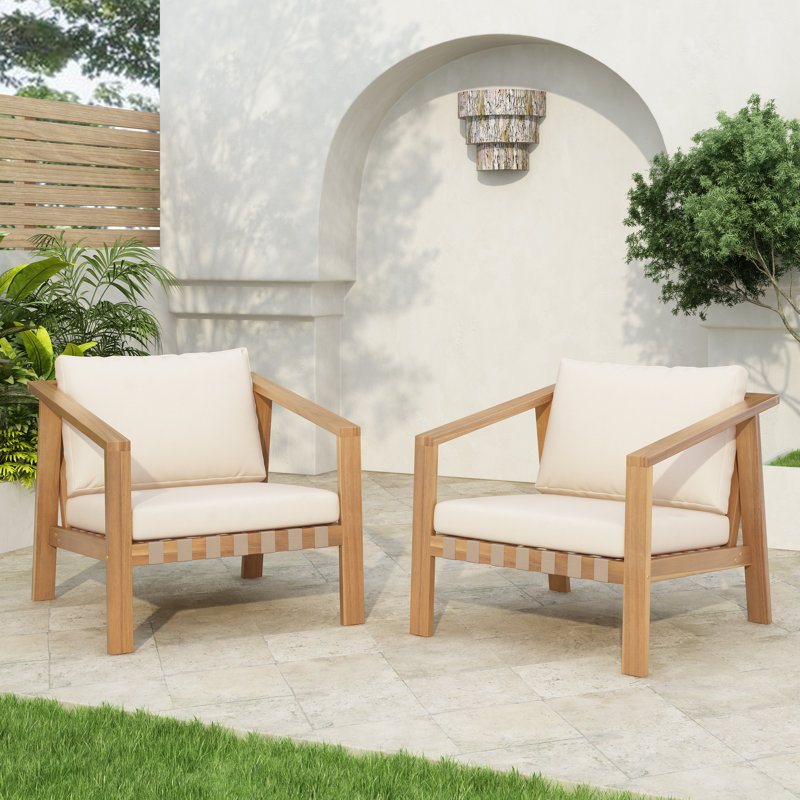 Chaises longues avec coussins amovibles Caitlynne