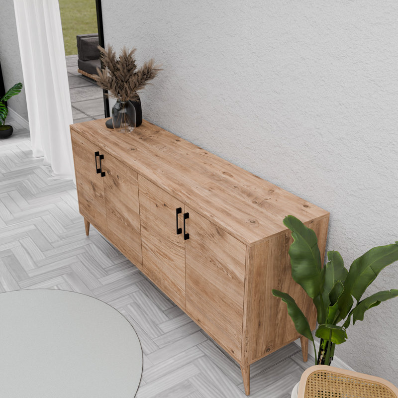 Mezza Unfinished Entertainment Centre with Fireplace Included, Atlantic Pine