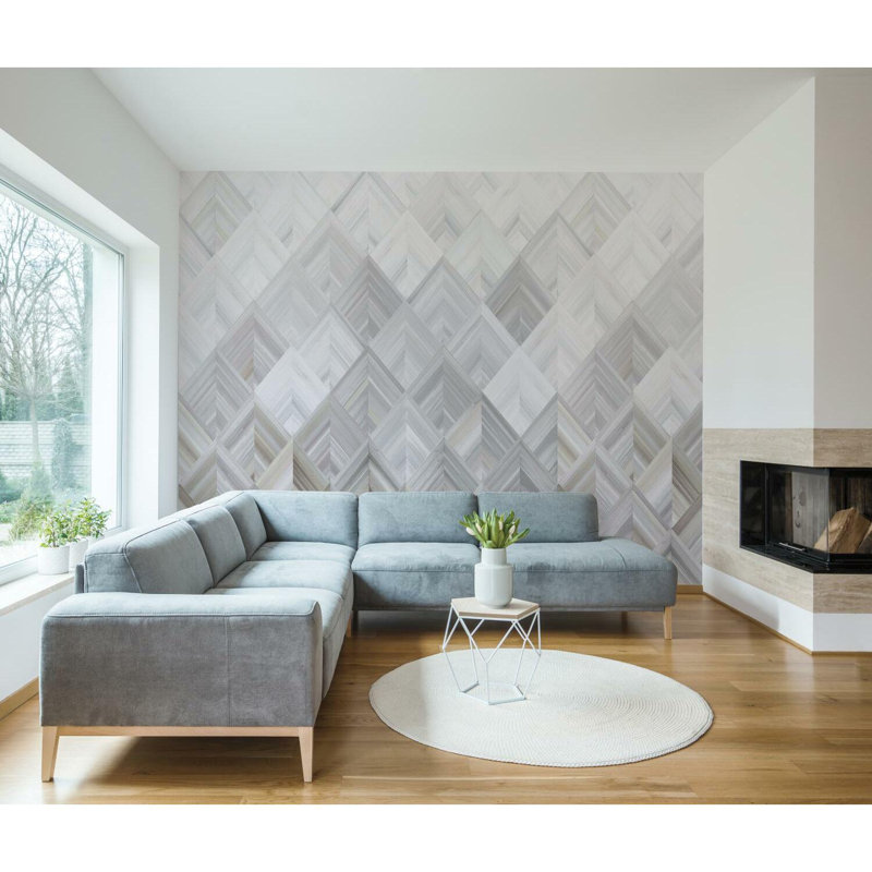 Panneau mural L 9 pi x l 90 po Diamond Parquet, Gris