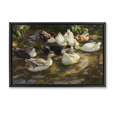 Ducks in Flowing River Canvas by CAD Designs