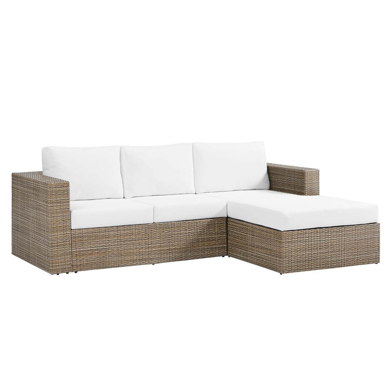 Canapé modulaire en L Convene, Blanc