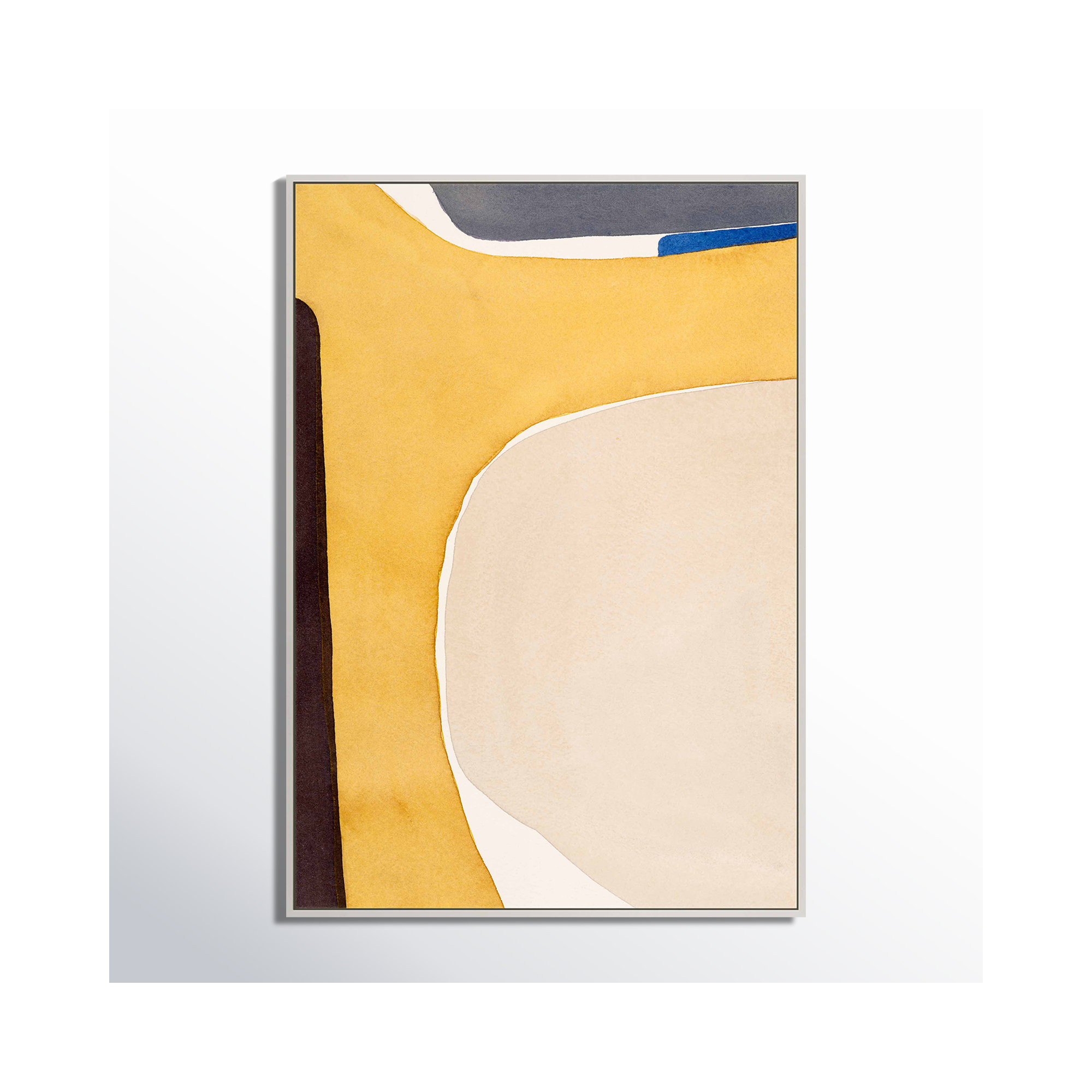 Hint Of Cobalt by Julia Balfour, 25" H x 17.5" W x 1.25" D, White Picture Framed Canvas