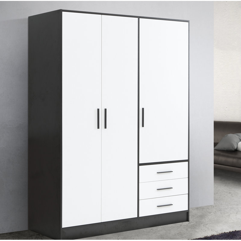Armoire Shoaf, Noir mat / blanc mat
