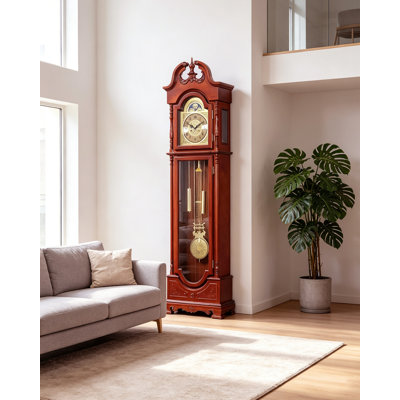 Horloge de plancher en bois de frêne